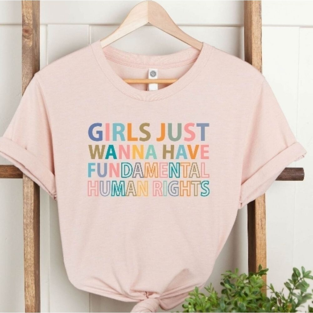 girls just wanna have fundamental rights short sleeve tshirt size L